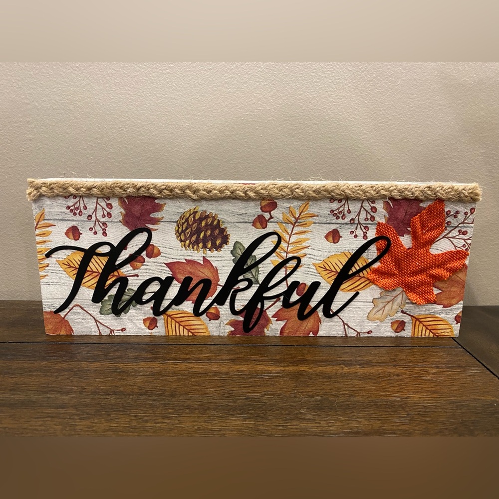 Handmade “Thankful” Fall Block Sign
